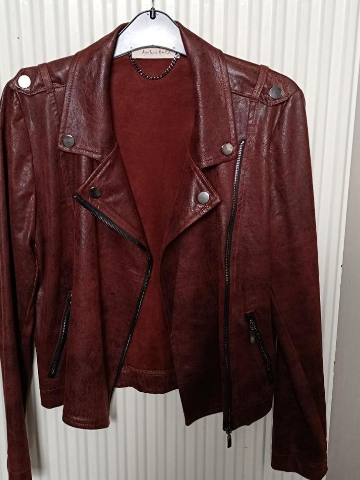 Lederen jasje AMELIE & AMELIE maat 40, Kleding | Dames, Truien en Vesten, Zo goed als nieuw, Maat 38/40 (M), Ophalen of Verzenden