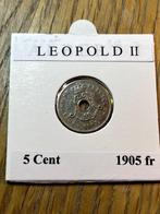 5 Centimes 1905 fr, Postzegels en Munten, Munten | België, Ophalen of Verzenden, Losse munt