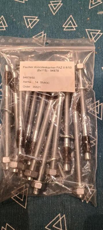 Goujons d'ancrage Fischer FAZ II 8/50 (8x115): 14 pièces beschikbaar voor biedingen