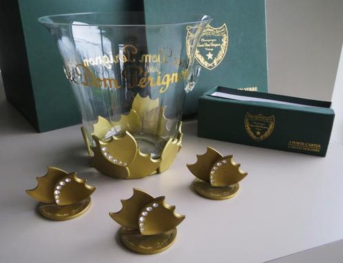 Dom Perignon Swarovski Set Champagne Koeler en 3 Menuhouders, Collections, Verres & Petits Verres, Comme neuf, Autres types, Enlèvement ou Envoi