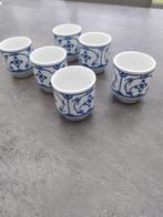 6 eierdopjes Delfts blauw, Antiek en Kunst, Antiek | Keramiek en Aardewerk, Ophalen