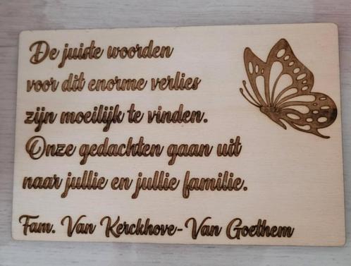 Houten rouwkaartjes, Diversen, Overige Diversen, Nieuw, Ophalen of Verzenden