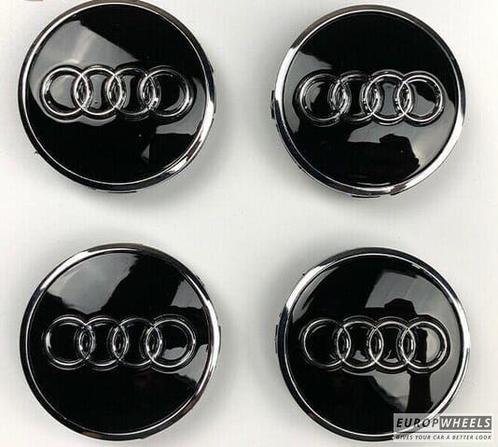 AUDI Logo Naafdop (set) ø 61 mm 4M0601170 Naafkap ZWART, Auto-onderdelen, Overige Auto-onderdelen, Nieuw, Verzenden