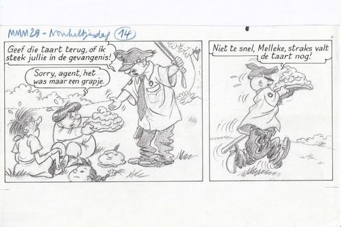 MMM Dirk Stallaert originele tekening, Boeken, Stripverhalen, Ophalen of Verzenden