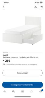 Ikea Eenpersoonsbed Malm, Huis en Inrichting, Slaapkamer | Bedden, Overige materialen, 90 cm, Gebruikt, Eenpersoons