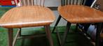 2 retro  houten stoelen, Comme neuf, Enlèvement ou Envoi