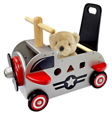 Houten loopwagen duwwagen vliegtuig I'm Toy beschikbaar voor biedingen