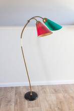 50s Vloerlamp in Stilnovo Stijl Messing MCM Italy Retro, Huis en Inrichting, Lampen | Vloerlampen, Ophalen, Gebruikt, 100 tot 150 cm