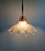 Art Deco hanglamp in geschulpt transparant glas, 1920-30, Antiek en Kunst, Ophalen of Verzenden