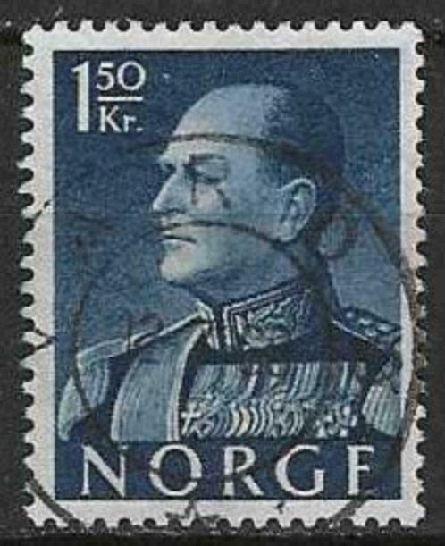 Noorwegen 1958-1960 - Yvert 387 - Koning Olav V (ST), Timbres & Monnaies, Timbres | Europe | Scandinavie, Affranchi, Norvège, Envoi