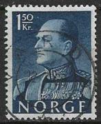 Noorwegen 1958-1960 - Yvert 387 - Koning Olav V (ST), Timbres & Monnaies, Timbres | Europe | Scandinavie, Norvège, Affranchi, Envoi
