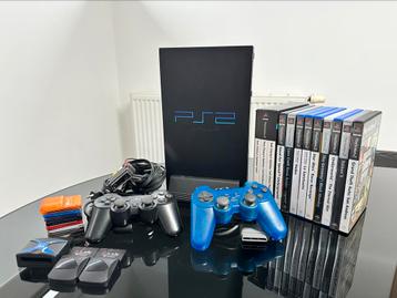 Sony Playstation 2 + manettes + cartes mémoires + 12 jeux beschikbaar voor biedingen