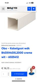 Nouveau Goulottes de câbles OBO blanc 40x40 14 pièces de 2m, Enlèvement, Neuf