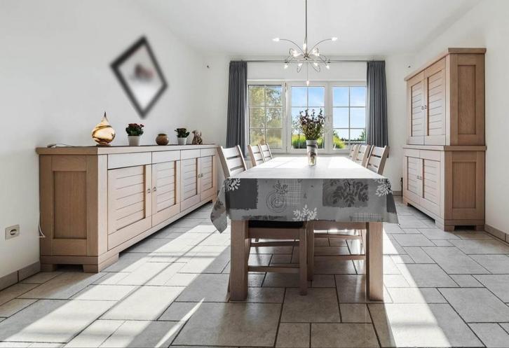 volledige eetkamer : tafel, 6 stoelen, een dressoir, barkast, Huis en Inrichting, Complete eetkamers, Gebruikt, 4 tot 6 stoelen