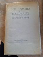 epigrammes et rondeaux de clement margot, Antiquités & Art, Antiquités | Livres & Manuscrits, Enlèvement ou Envoi