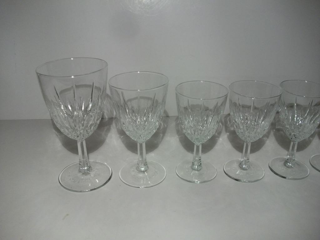 6 glazen op voet - mooi geslepen glas, Ophalen of Verzenden