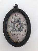 Ovalen wandklok metaal 28cm x 20cm, Huis en Inrichting, Ophalen, Zo goed als nieuw, Wandklok