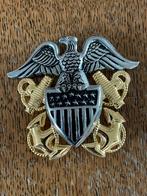US navy officers cap badge, Verzamelen, Verzenden, Marine, Embleem of Badge