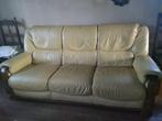 Salon cuir jaune pâle, Ophalen, Gebruikt, Leer, Classique