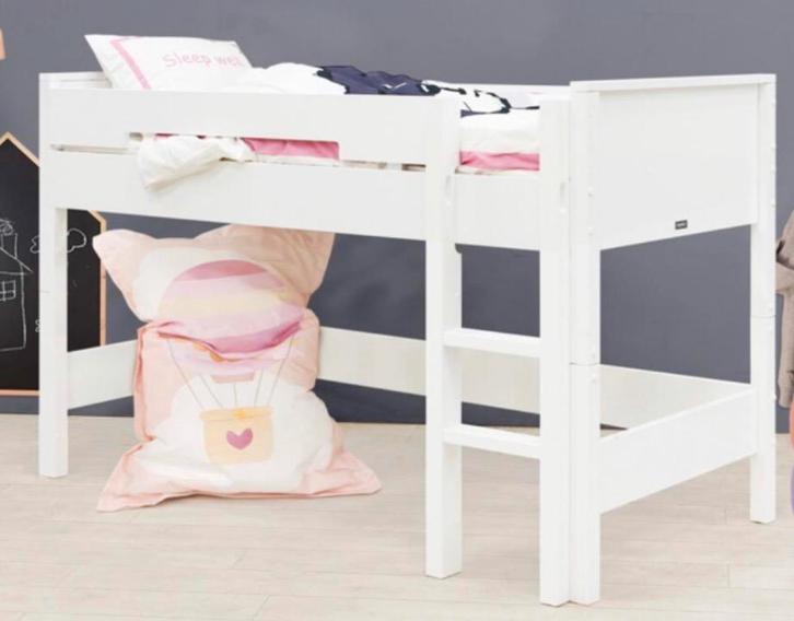 HalfHoogslaper Bopita wit met latoflex en toebehoren, Kinderen en Baby's, Kinderkamer | Bedden, Gebruikt, Hoogslaper of Stapelbed