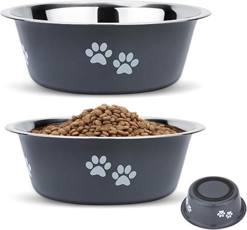 Roestvrijstalen hondenbak | 2 stuks | | 17,5 cm |  Nieuw, Dieren en Toebehoren, Hondenvoerbakken en Drinkbakken, Nieuw, Verzenden