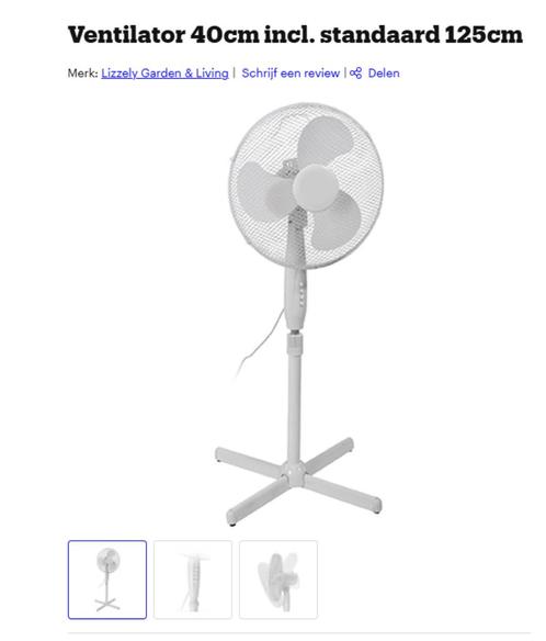 Witte Grote Staande Ventilator – Te Koop!, Elektronische apparatuur, Ventilatoren, Gebruikt, Statiefventilator, Ophalen
