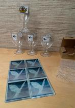 Verzamelglazen + glazen onderzetters Magritte Grimbergen,, Verzamelen, Ophalen, Zo goed als nieuw