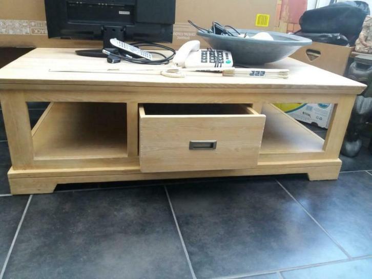 grande table basse, en bois massif, Maison & Meubles, Tables | Tables de salon, Comme neuf, Moins de 50 cm, 50 à 100 cm, 100 à 150 cm