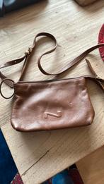 Handtas bruin leer Nathan, Handtassen en Accessoires, Tassen | Damestassen, Ophalen, Gebruikt, Bruin, Handtas