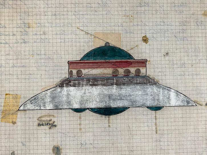 Panamarenko magnetische proporties zeer groot, Antiek en Kunst, Kunst | Litho's en Zeefdrukken, Ophalen of Verzenden