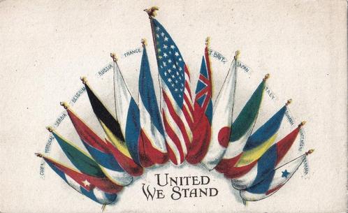 World War I - USA  Genuine 1918 Illustrated colored Postcard, Verzamelen, Postkaarten | Themakaarten, Ongelopen, Politiek en Historie