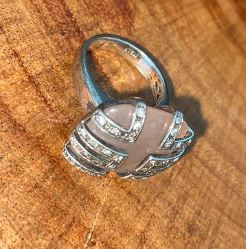 Italiaanse handgemaakte 925s zilveren ring met edelsteen beschikbaar voor biedingen