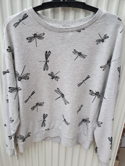 Trui met libellen maat S van H&M, Kleding | Dames, Truien en Vesten, Gedragen, Maat 36 (S), Grijs, Ophalen of Verzenden