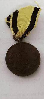 Allemagne Saxe Friedrich August médaille ruban 1915 bronze, Collections, Armée de terre, Enlèvement ou Envoi, Ruban, Médaille ou Ailes