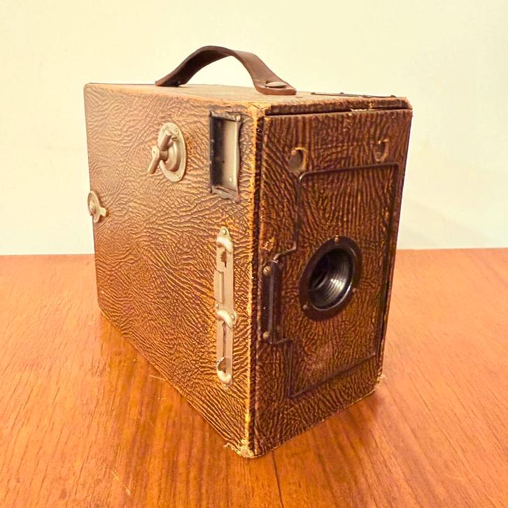 VINTAGE CAMERA ENSIGN 2¼ B BOX CAMERA 1923 ART DECO, Audio, Tv en Foto, Fotocamera's Analoog, Gebruikt, Compact, Overige Merken