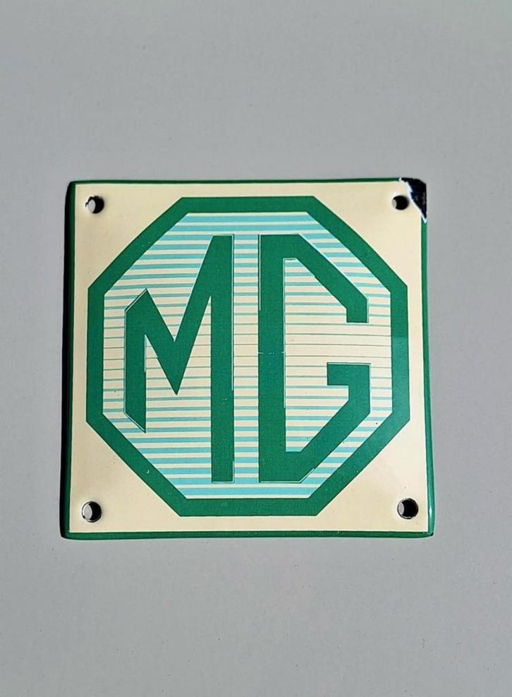 Nieuw MG emaille reclame bordje 10 x 10 cm., Collections, Marques & Objets publicitaires, Neuf, Panneau publicitaire, Enlèvement ou Envoi