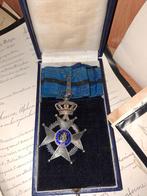 Croix de commandeur de l'ordre de leopold 2 + papiers, Collections, Enlèvement ou Envoi