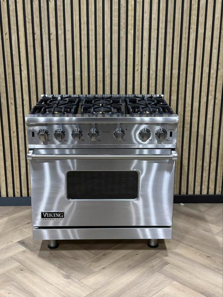 Viking Fornuis 91cm breed Inox + GASOVEN, Elektronische apparatuur, Fornuizen, Gas, Grill, Ophalen of Verzenden