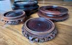 4 Oosterse Onderzetters Sokkel hout Bonsai, Huis en Inrichting, Ophalen, Gebruikt, Overig