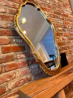 Vintage kuifspiegel bladgoud hout, Ophalen