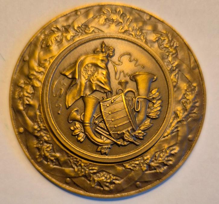 1986 Medaille Gemeenschapsminister v Cultuur, Postzegels en Munten, Penningen en Medailles, Brons, Ophalen of Verzenden