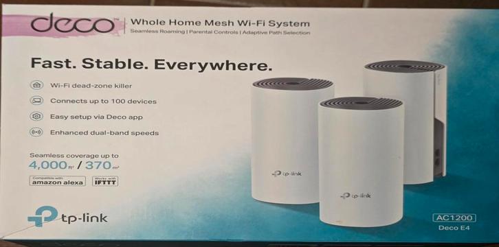 TP-Link Deco E4 (3-pack), Computers en Software, WiFi-versterkers, Zo goed als nieuw, Ophalen of Verzenden