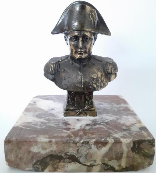 Buste van Napoleon I in gouden regula, marmeren voet, Antiek en Kunst, Curiosa en Brocante, Verzenden