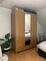 Kledingkast/garde-robe (massief) hout, bois met spiegel €120, Ophalen, 100 tot 150 cm, 200 cm of meer, 75 cm of meer