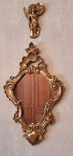 Oude spiegel met beeldje, Antiek en Kunst, Ophalen of Verzenden