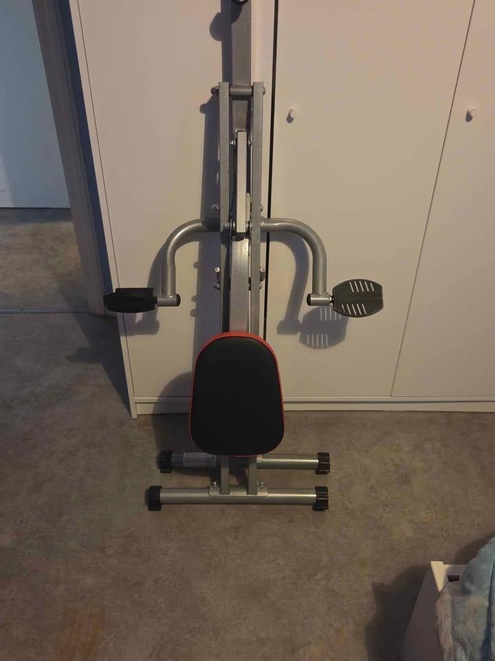 Banc de musculation complet pliable Barre de maintien, Enlèvement, Comme neuf, Jambes, Banc d'exercice