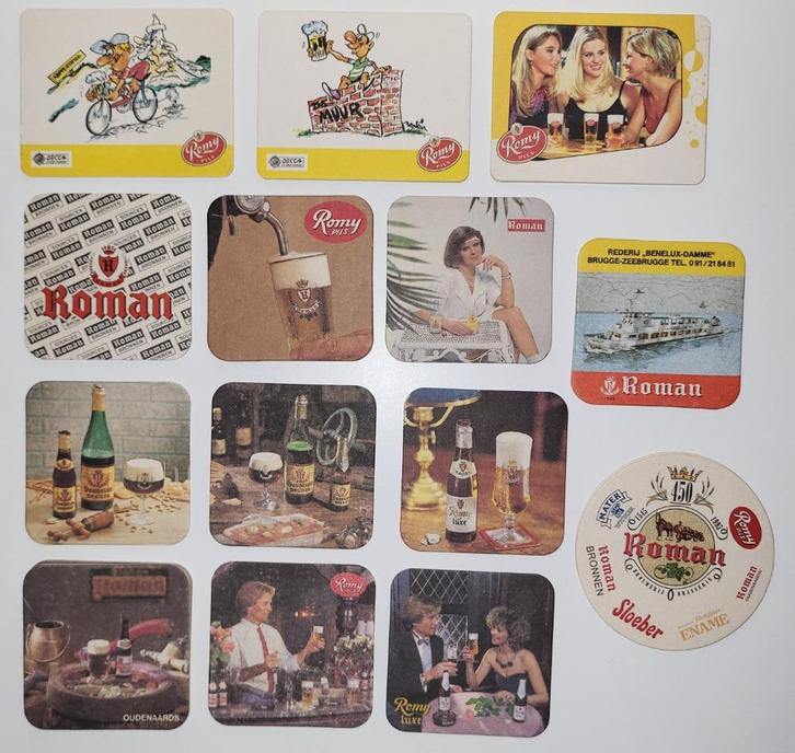 bierviltje brouwerij Roman oudenaards Romy pils bierkaartjes, Verzamelen, Biermerken, Zo goed als nieuw, Viltje(s), Overige merken