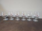 6 drinkglazen glas BELLE-VUE Kriek hoogte 14 cm bierglas, Ophalen, Bierglas
