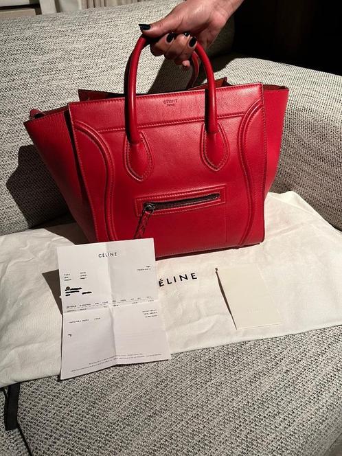 Céline medium luggage phantom handbag, Handtassen en Accessoires, Tassen | Damestassen, Zo goed als nieuw, Schoudertasje, Rood