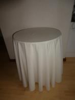 Bijzettafel met wit tafelkleed, Maison & Meubles, Tables | Tables d'appoint, 60 cm ou plus, Rond, Bois, Enlèvement
